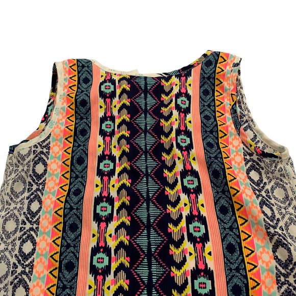 Japan Kids Girls size 8 Boho Striped Crochet trimed sleeveless blouse tank top - Picture 6 of 10